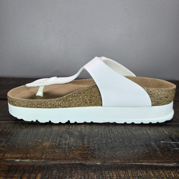 Papillio Gizeh Platform Womens 6 EU 37 Regular Leather Sandals White Vegan - Picture 6 of 10